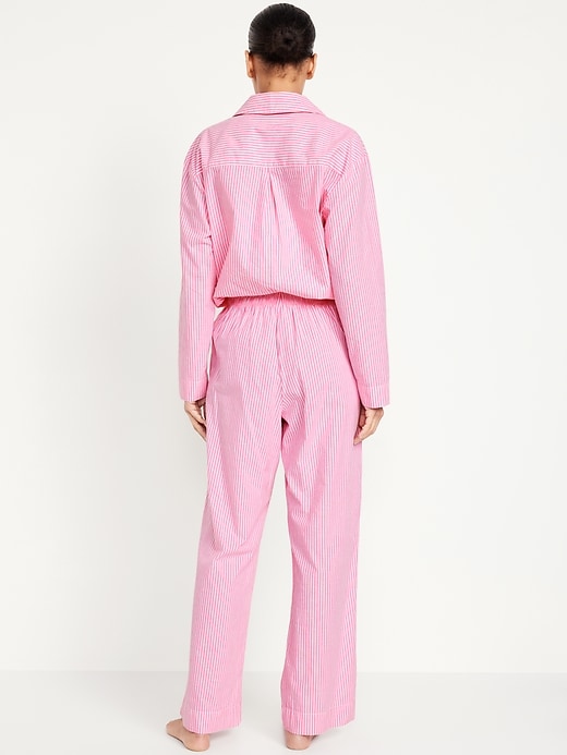 Image number 2 showing, High-Waisted Poplin Pajama Pant