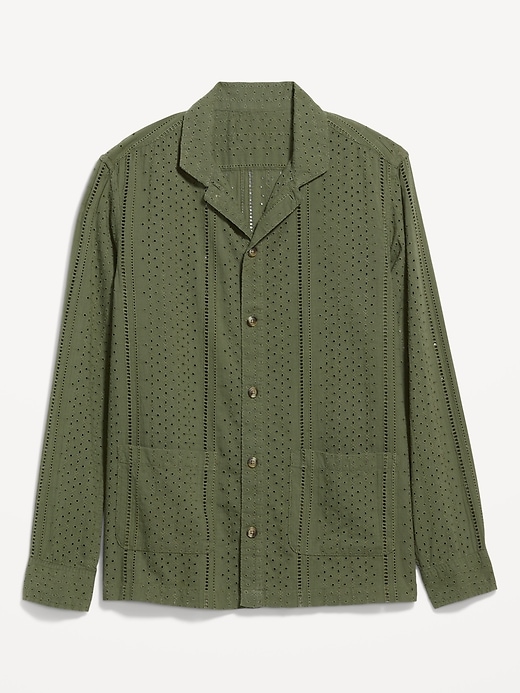 Image number 8 showing, Button-Front Eyelet Shirt