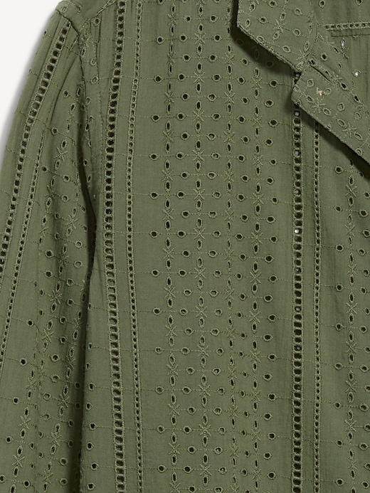 Image number 5 showing, Button-Front Eyelet Shirt