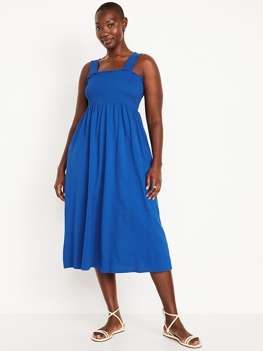 Fit & Flare Smocked Midi Dress | Old Navy