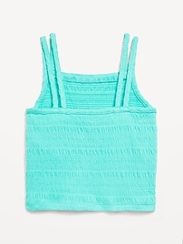 View large product image 3 of 3. Sleeveless Fitted Smocked Tank Top for Girls