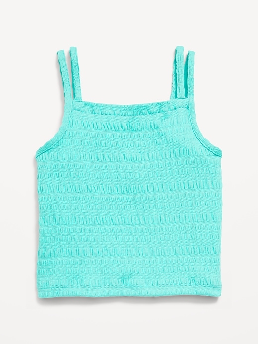 View large product image 2 of 3. Sleeveless Fitted Smocked Tank Top for Girls