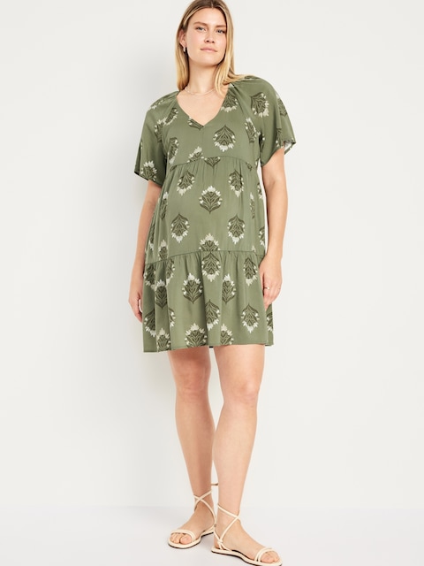 Maternity Flutter-Sleeve Dress