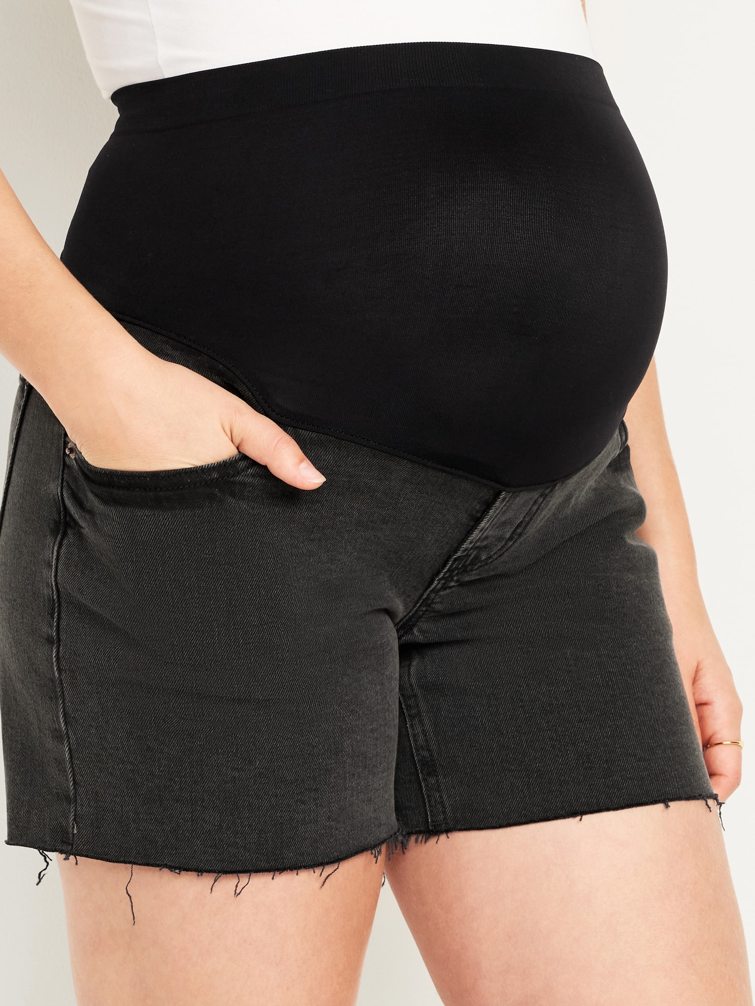 Maternity Full-Panel Boyfriend Jean Shorts -- 5 -inch inseam