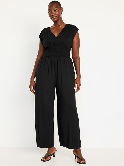 Image number 4 showing, Waist-Defined Shirred Jumpsuit