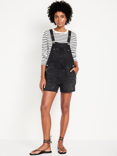 Slouchy Jean Shortalls -- 3.5-inch inseam