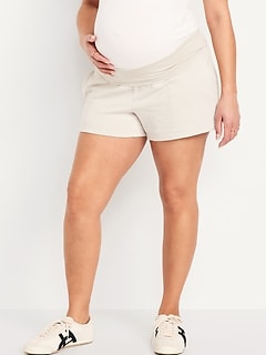 Maternity Foldover-Waist Shorts -- 3-inch inseam