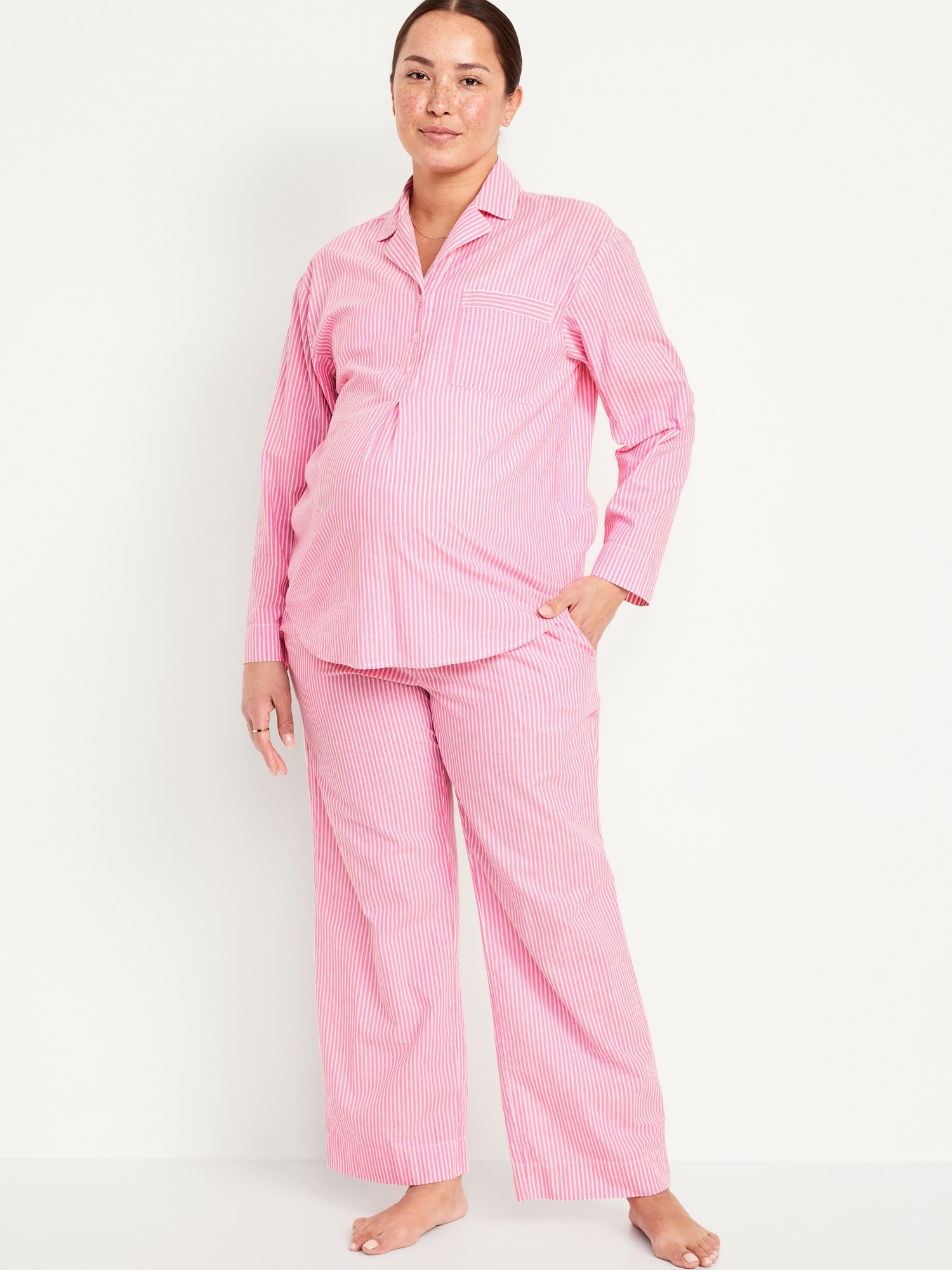 Maternity Poplin Pajama Set