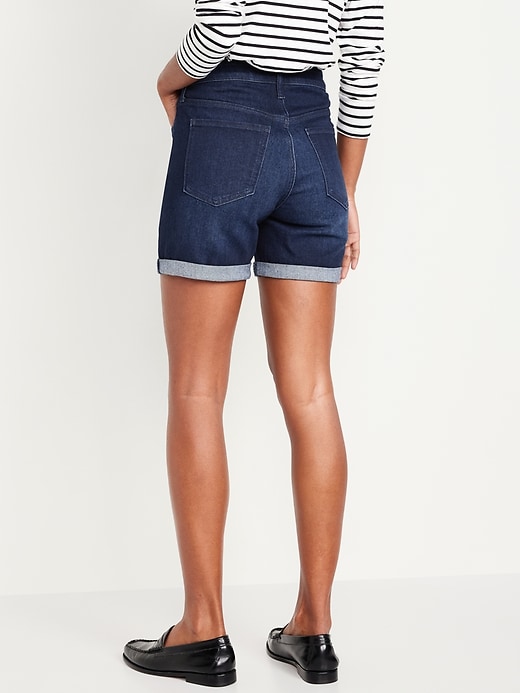 Image number 2 showing, High-Waisted Wow Jean Shorts -- 5-inch inseam