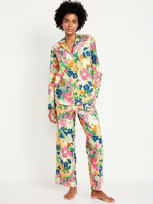 Image number 1 showing, Poplin Pajama Pant Set