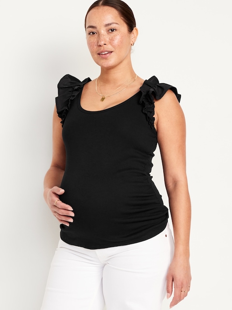 Maternity Ruffle-Trim Combination Top