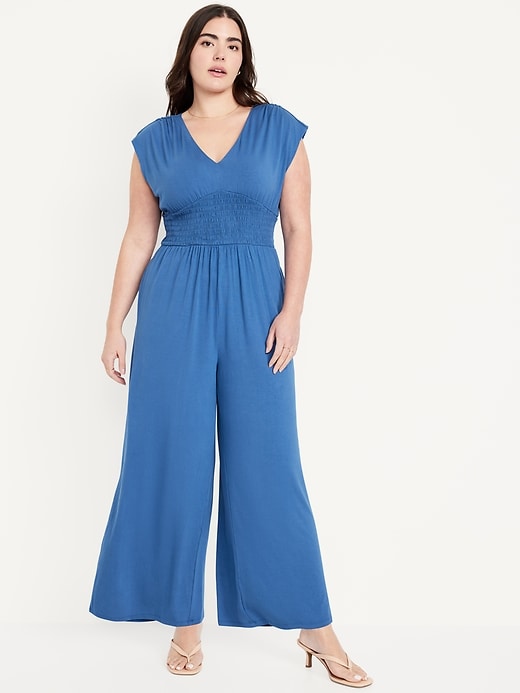 Image number 4 showing, Waist-Defined Shirred Jumpsuit