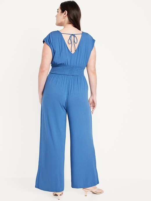 Image number 5 showing, Waist-Defined Shirred Jumpsuit