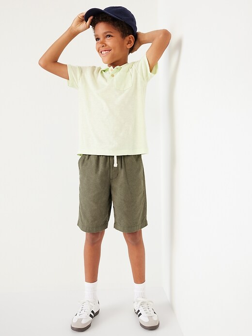 Straight Linen-Blend Jogger Shorts for Boys (At Knee)