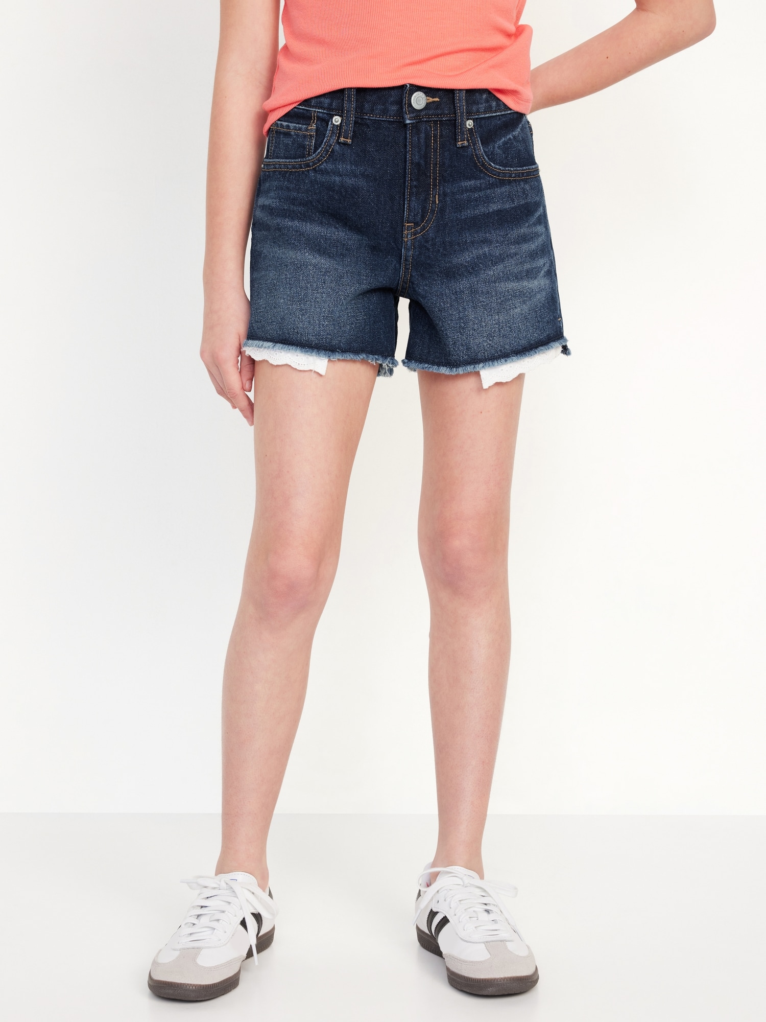 Girls in jean shorts best sale