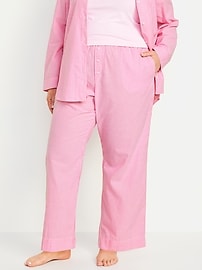 High-Waisted Poplin Pajama Pants