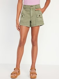 Image number 1 showing, Cargo-Pocket Twill Shorts for Girls