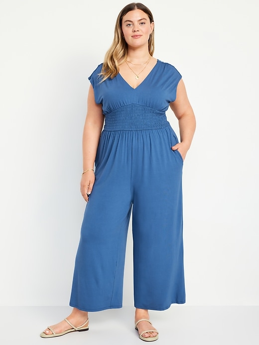 Image number 6 showing, Waist-Defined Shirred Jumpsuit