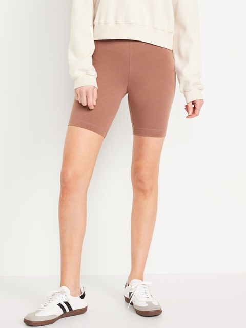 High-Waisted Biker Shorts -- 8-inch inseam