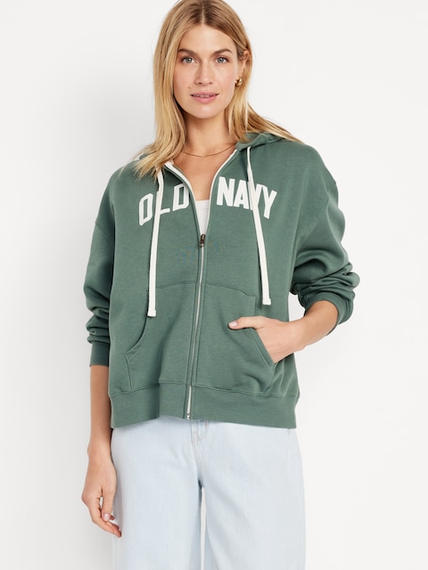 Logo Zip Hoodie Sweatshirt