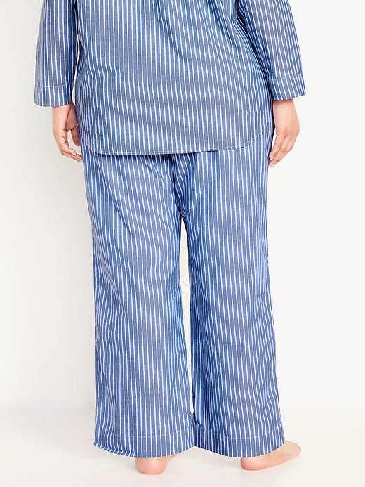 Image number 8 showing, High-Waisted Poplin Pajama Pant