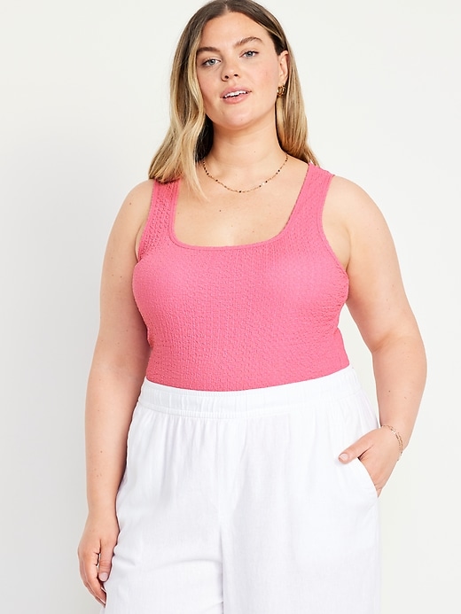 Image number 7 showing, Square-Neck Textured Tank Top