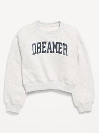 View large product image 3 of 4. Raglan-Sleeve Crew-Neck Sweatshirt for Girls