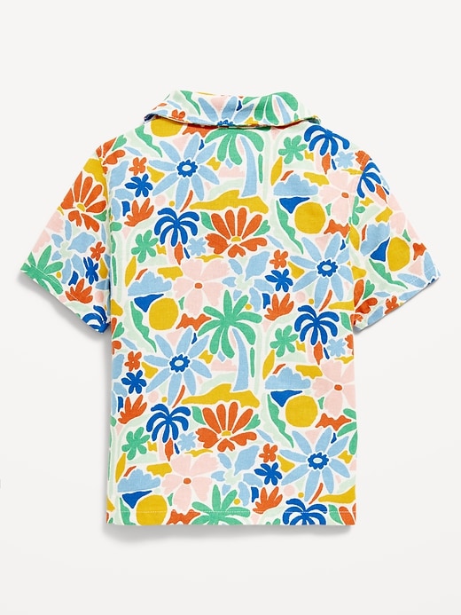 View large product image 2 of 3. Short-Sleeve Linen-Blend Camp Shirt for Toddler Boys