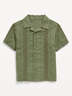Chemise de vacances à manches courtes en tissu texturé pour Tout-petit garçon