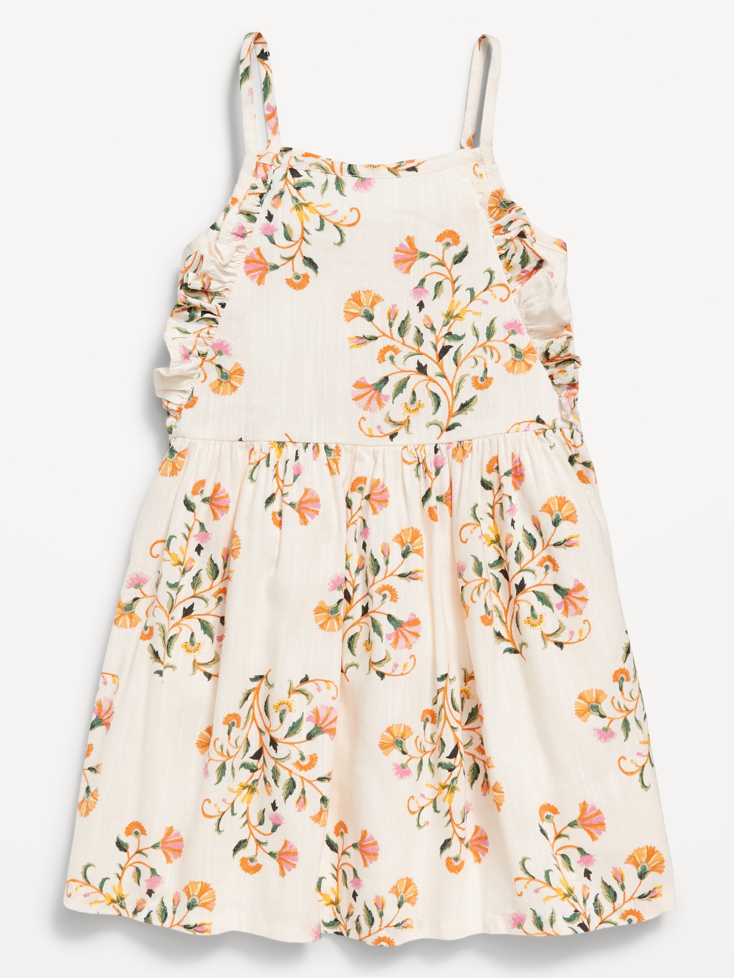 Printed Sleeveless Ruffle-Trim Dress for Toddler Girls
