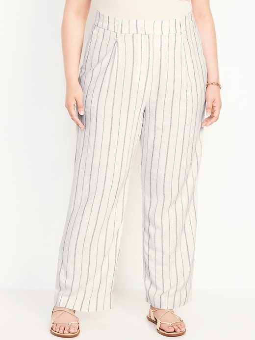 Image number 7 showing, Extra High-Waisted Linen-Blend Wide-Leg Taylor Pants