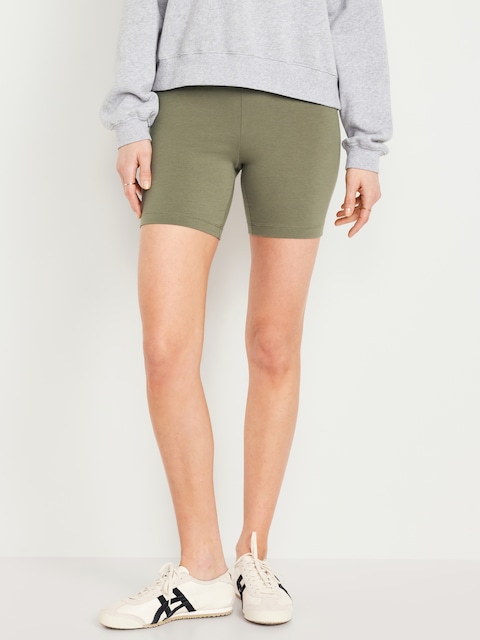 Cuissard en jersey à taille haute, entrejambe de 15 cm - Gris