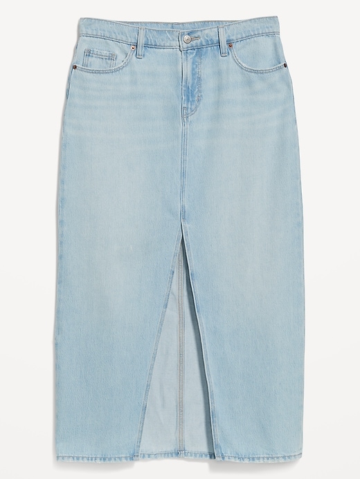 Image number 4 showing, Mid-Rise Jean Maxi Skirt