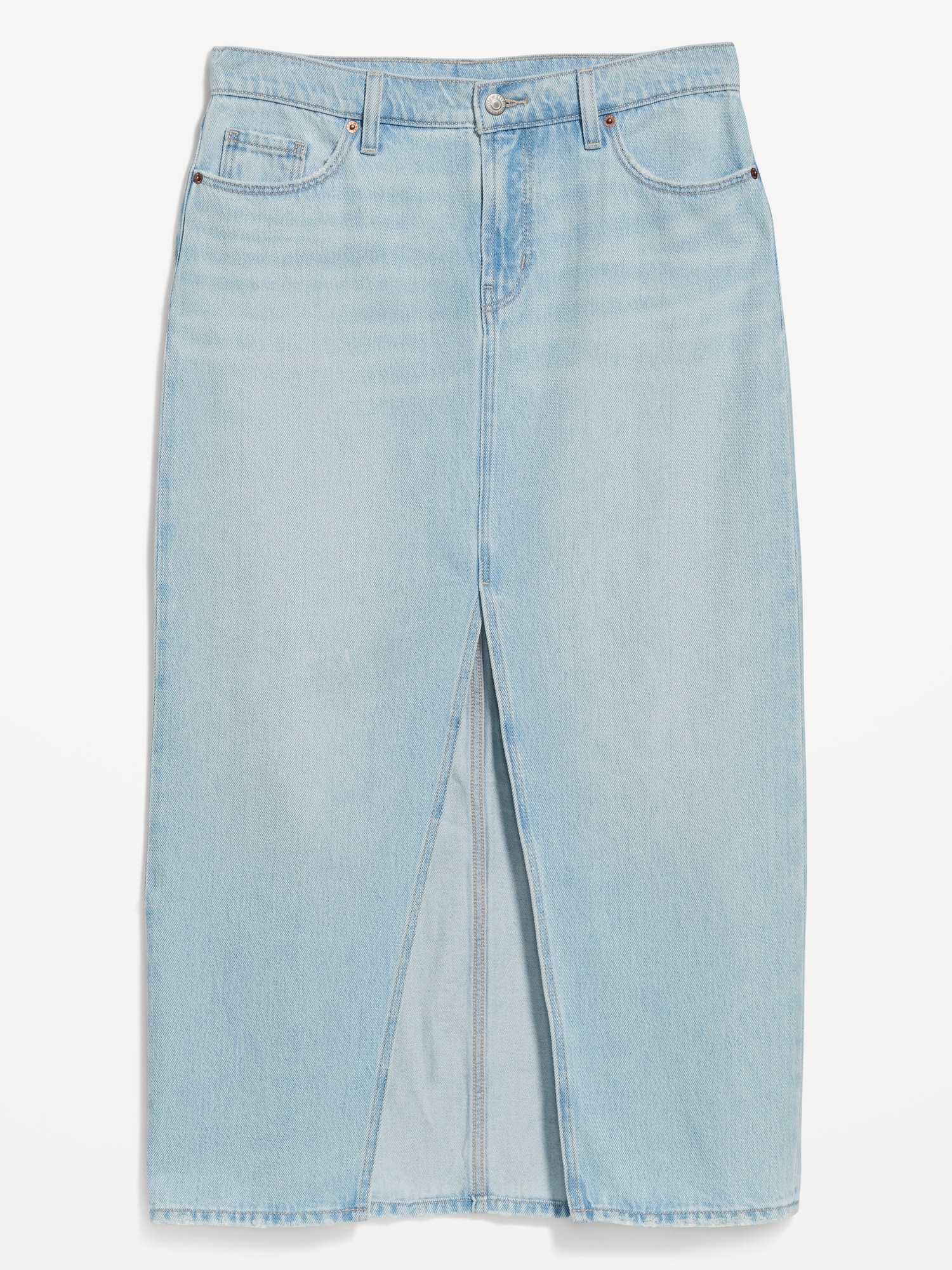 Mid-Rise Jean Maxi Skirt