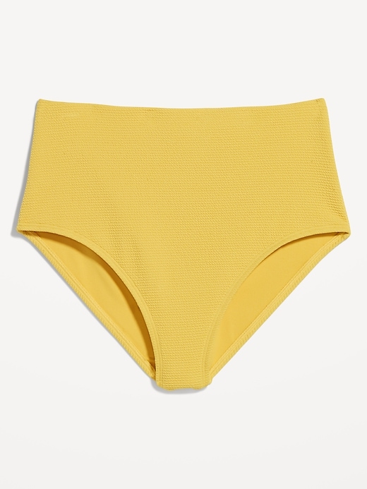 Image number 4 showing, High-Waisted French-Cut Puckered Bikini Swim Bottoms