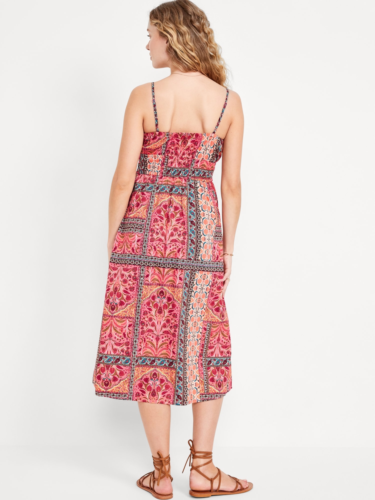 Waist-Defined Cami Midi Dress | Old Navy