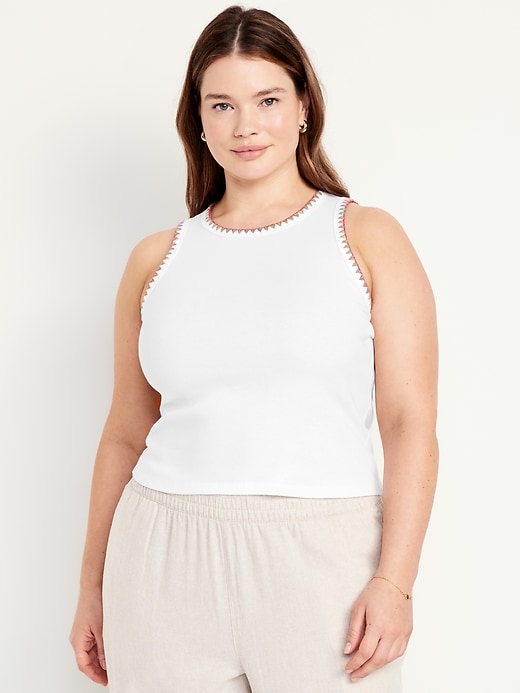 Image number 7 showing, High-Neck Crop Tank Top