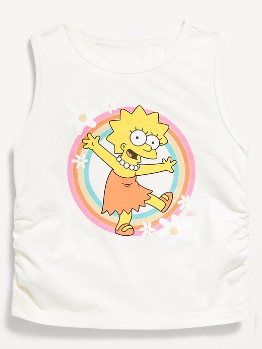 Image number 1 showing, Side-Ruched Licensed Graphic Tank Top for Girls