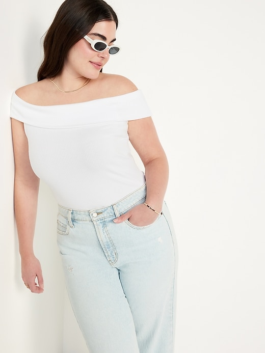 Image number 3 showing, Off-Shoulder Ribbed Top