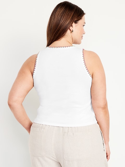 Image number 8 showing, High-Neck Crop Tank Top