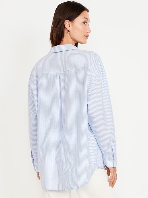 Image number 2 showing, Oversized Button-Down Boyfriend Shirt