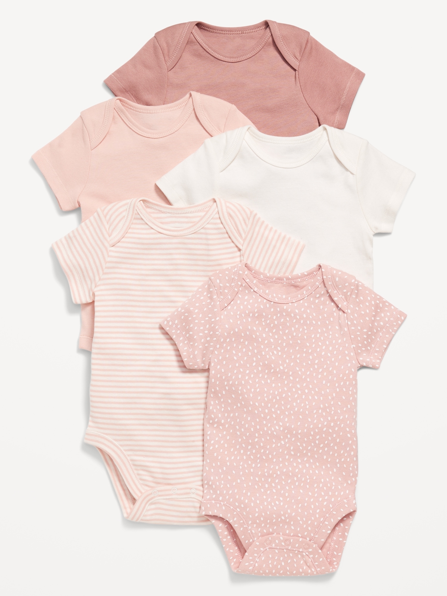 Unisex Short-Sleeve Bodysuit 5-Pack for Baby