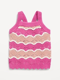 Crochet-Knit Cami Sweater for Toddler Girls
