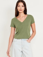 Olyvenn Women's Trendy Stretch Tight Fit T-Shirts Clearance Short