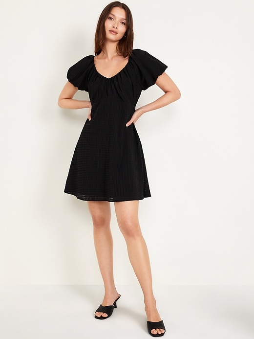 Image number 1 showing, Flutter-Sleeve Mini Swing Dress