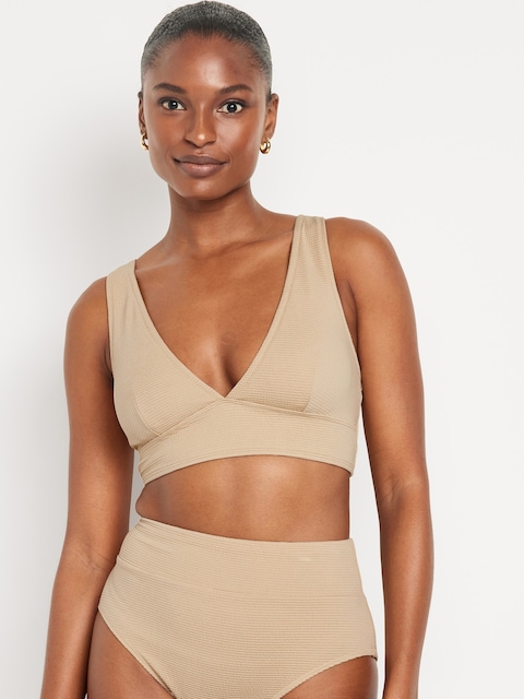 V-Neck Longline Bikini Swim Top