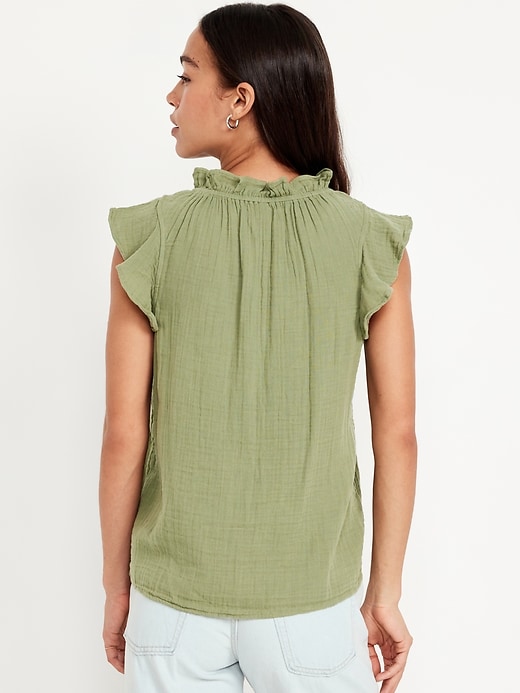 Image number 2 showing, Sleeveless Crinkle Gauze Top