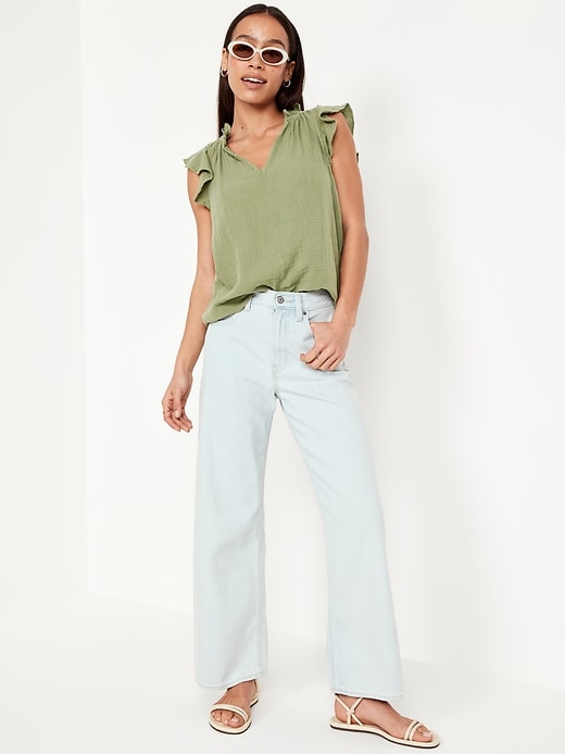 Image number 3 showing, Sleeveless Crinkle Gauze Top