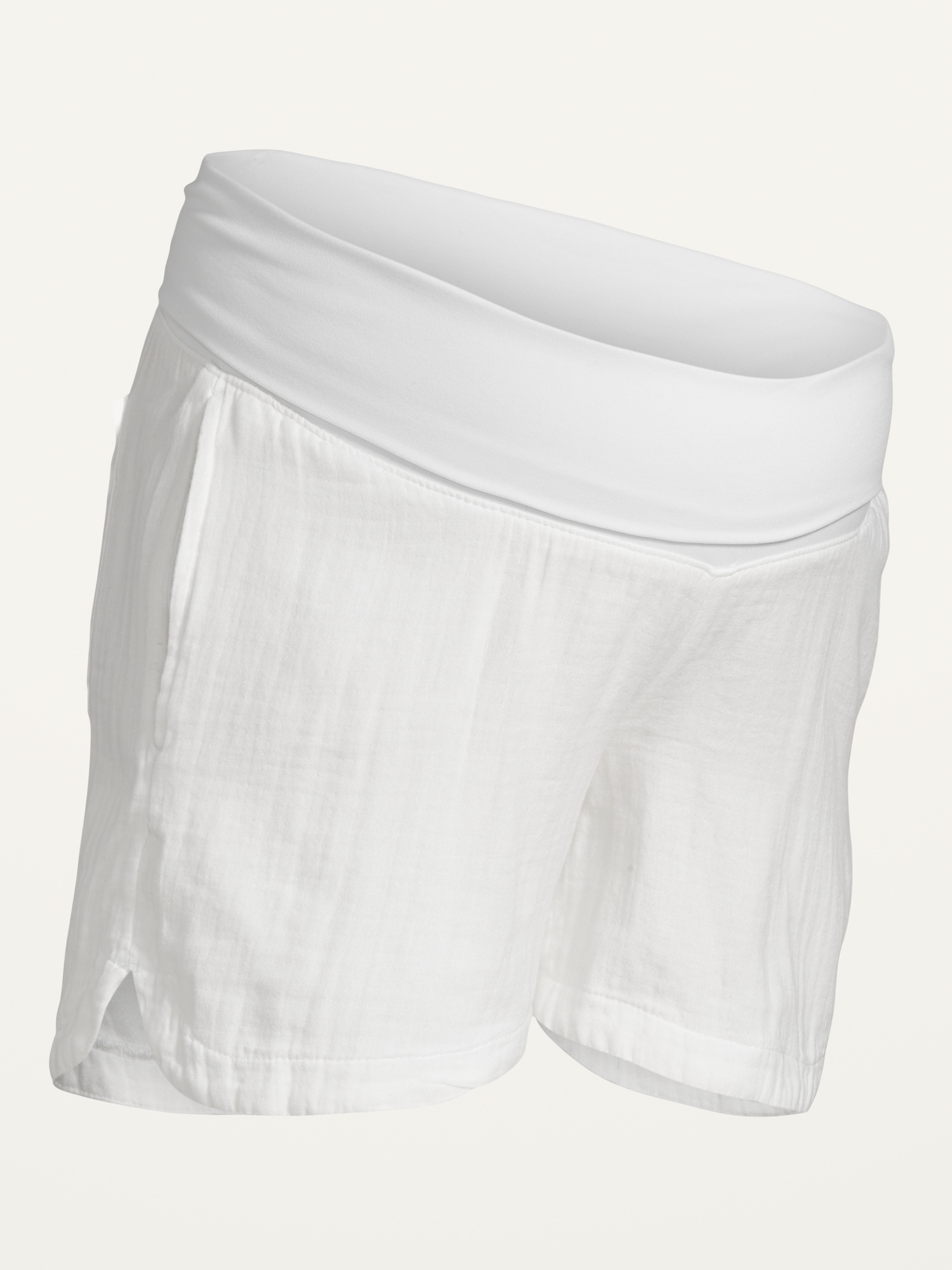 Maternity Foldover-Waist Shorts -- 3-inch inseam