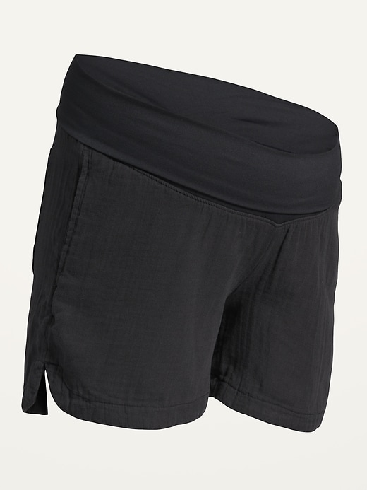 Image number 6 showing, Maternity Foldover-Waist Shorts -- 3-inch inseam